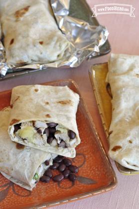 Chicken and Black Bean Salsa Burritos